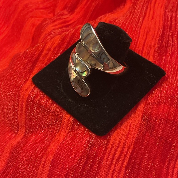 Sterling Silver Abalone Inlay Ring - Picture 2 of 3